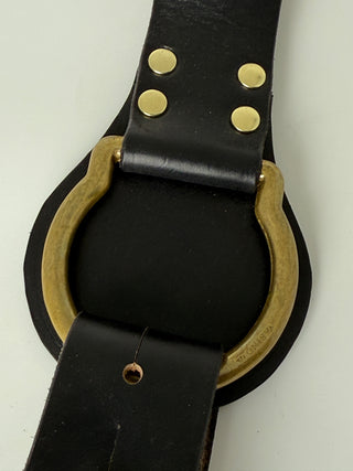The Black Breeching D Leather Belt
