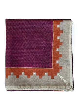 Purple Pueblo Wool Silk Scarf